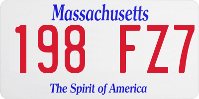 MA license plate 198FZ7