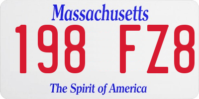 MA license plate 198FZ8