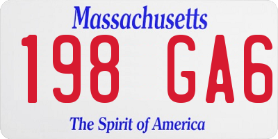 MA license plate 198GA6