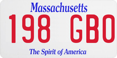 MA license plate 198GB0