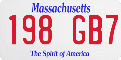 MA license plate 198GB7