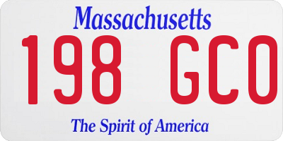 MA license plate 198GC0