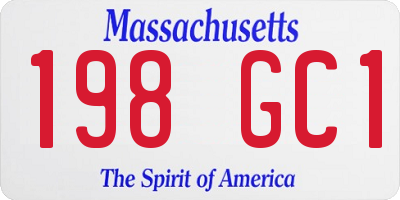 MA license plate 198GC1