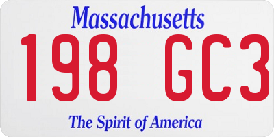 MA license plate 198GC3