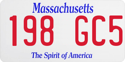 MA license plate 198GC5