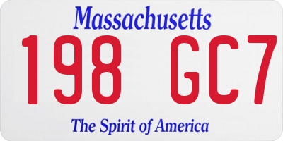 MA license plate 198GC7