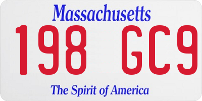 MA license plate 198GC9