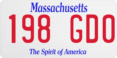 MA license plate 198GD0