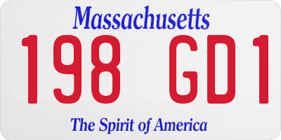 MA license plate 198GD1