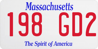 MA license plate 198GD2