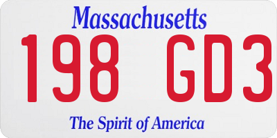 MA license plate 198GD3