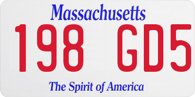 MA license plate 198GD5