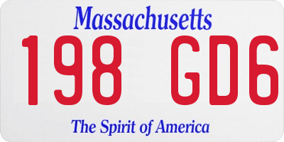 MA license plate 198GD6