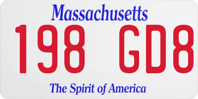 MA license plate 198GD8