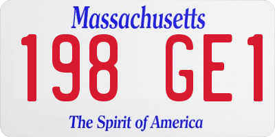MA license plate 198GE1