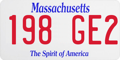 MA license plate 198GE2