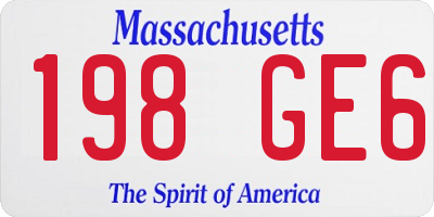 MA license plate 198GE6