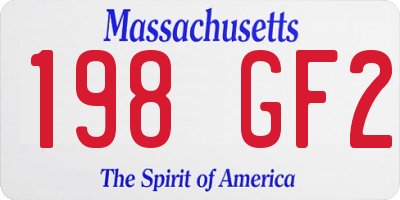 MA license plate 198GF2