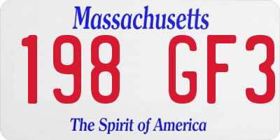 MA license plate 198GF3
