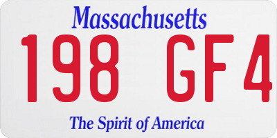 MA license plate 198GF4