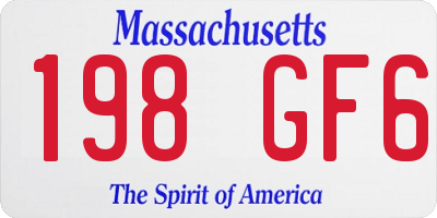 MA license plate 198GF6