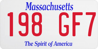 MA license plate 198GF7