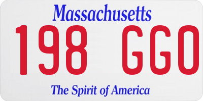 MA license plate 198GG0