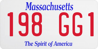 MA license plate 198GG1