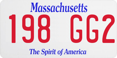 MA license plate 198GG2
