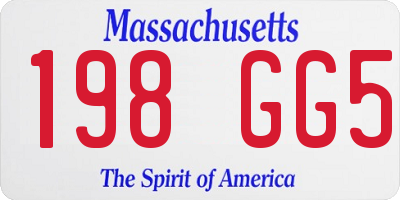 MA license plate 198GG5