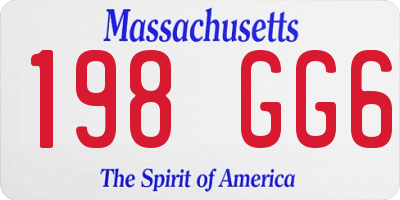 MA license plate 198GG6