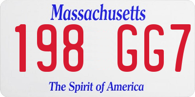 MA license plate 198GG7
