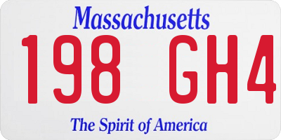 MA license plate 198GH4