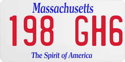 MA license plate 198GH6