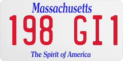 MA license plate 198GI1