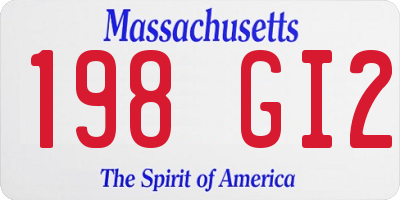 MA license plate 198GI2