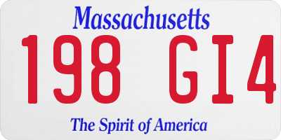 MA license plate 198GI4