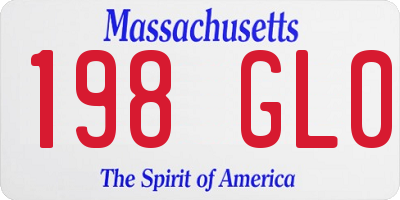 MA license plate 198GL0