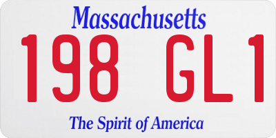MA license plate 198GL1