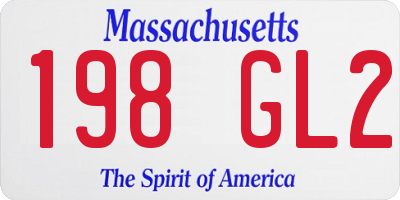 MA license plate 198GL2