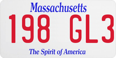 MA license plate 198GL3