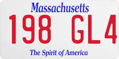 MA license plate 198GL4