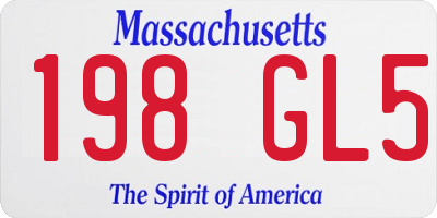 MA license plate 198GL5
