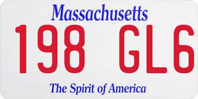 MA license plate 198GL6