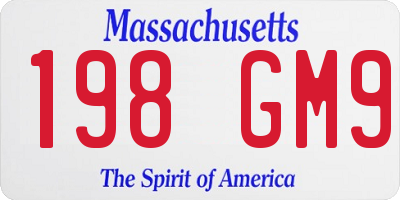 MA license plate 198GM9