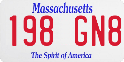 MA license plate 198GN8
