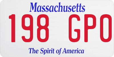 MA license plate 198GP0