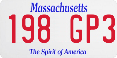 MA license plate 198GP3