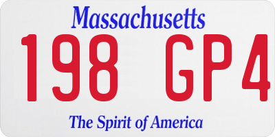 MA license plate 198GP4