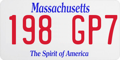 MA license plate 198GP7
